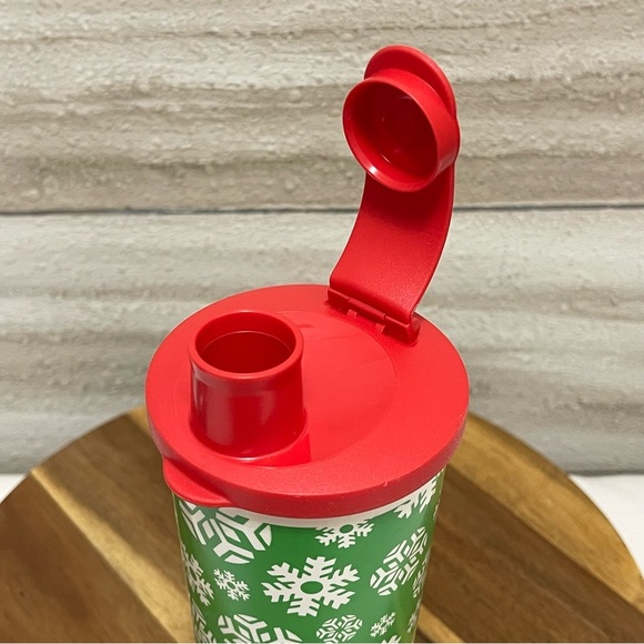 Tupperware Tumbler Cups Holiday 16 oz with Flip Lid Christmas snowflake - Picture 5 of 8